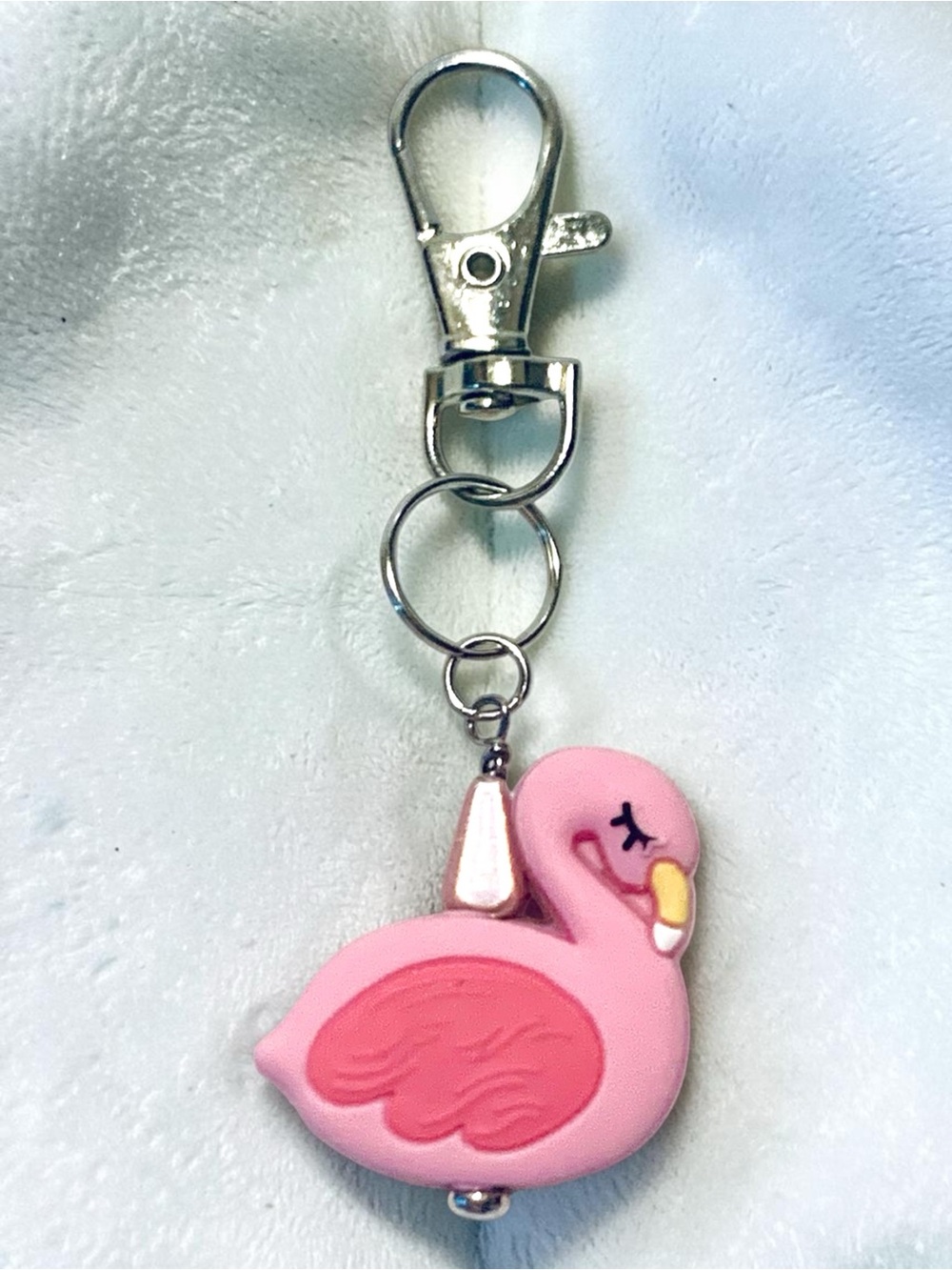 Pink 3D Flamingo Keychain Bag Charm - Brand Handmade - Picture 2 of 4